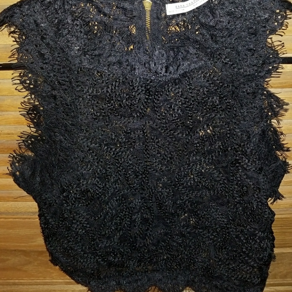 Black lace crop top. Worn only once!